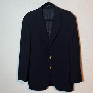 Chaps Ralph Lauren Navy 2 Button Crest Design Blazer Size 42R